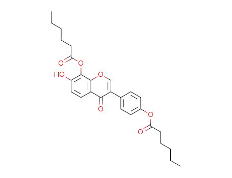 Molecular Structure of 602329-48-6 (Hexanoic acid,
4-[7-hydroxy-4-oxo-8-[(1-oxohexyl)oxy]-4H-1-benzopyran-3-yl]phenyl
ester)