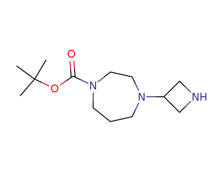 Molecular Structure of 219725-69-6 (4-(3-AZETIDINYL)HEXAHYDRO-1H-1,4-DIAZEPINE-1-CARBOXYLIC ACID 1,1-DIMETHYLETHYL ESTER)