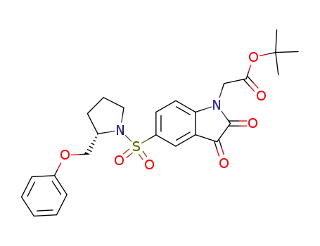 [2,3-dioxo-5-(2-phenoxymethyl-pyrrolidine-1-sulfonyl)-2,3-dihydro-indol-1-yl]-acetic acid <i>tert</i>-butyl ester
