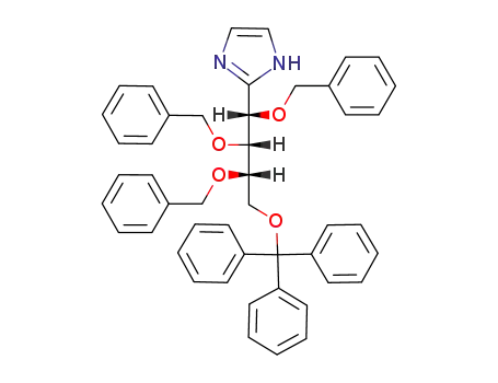 Molecular Structure of 577995-58-5 (1H-Imidazole,
2-[(1S,2R,3S)-1,2,3-tris(phenylmethoxy)-4-(triphenylmethoxy)butyl]-)