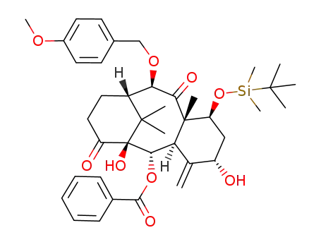 Benzoic acid (1S,2S,3R,5S,7S,8S,10R,11S)-7-(tert-butyl-dimethyl-silanyloxy)-1,5-dihydroxy-10-(4-methoxy-benzyloxy)-8,15,15-trimethyl-4-methylene-9,14-dioxo-tricyclo[9.3.1.0<sup>3,8</sup>]pentadec-2-yl ester