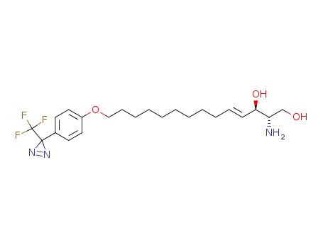 Molecular Structure of 608880-47-3 ((2S,3R)-2-amino-14-O-[4'-[3-(trifluoromethyl)diazirin-3-yl]phenyl]-(4E)-tetradecene-1,3,14-triol)