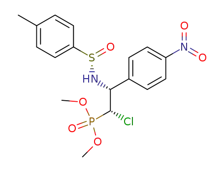 dimethyl (S<sub>s</sub>,1S,2R)-(-)-1-chloro-2-(4-nitrophenyl)-2-(p-toluenesulfinamido)ethylphosphonate