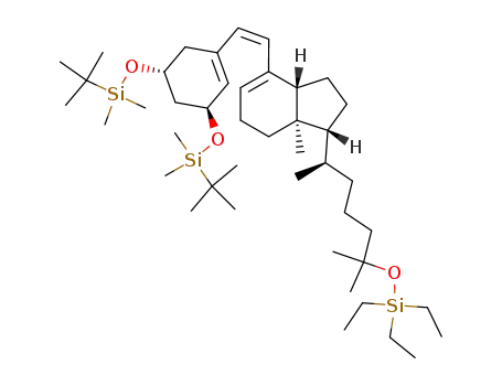 Molecular Structure of 530147-45-6 ((3R,3aR,7aR)-7-{(Z)-2-[(3S,5R)-3,5-Bis-(tert-butyl-dimethyl-silanyloxy)-cyclohex-1-enyl]-vinyl}-3-((R)-1,5-dimethyl-5-triethylsilanyloxy-hexyl)-3a-methyl-2,3,3a,4,5,7a-hexahydro-1H-indene)