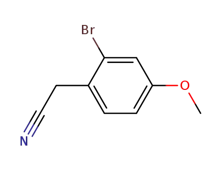 Molecular Structure of 66916-98-1 (2-(2-bromo-4-methoxyphenyl)acetonitrile)