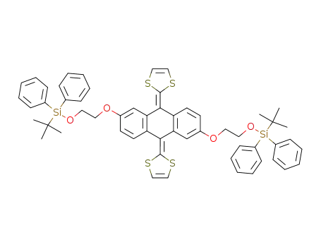 Molecular Structure of 500004-02-4 (9,10-bis(1,3-dithiol-2-ylidene)-2,6-bis(2-tercbutyldiphenylsilyloxyethyloxy)-9,10-dihydroanthracene)