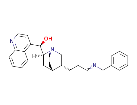 Molecular Structure of 445433-08-9 ((R)-((1S,2S,4S,5R)-5-{3-[(Z)-Benzylimino]-propyl}-1-aza-bicyclo[2.2.2]oct-2-yl)-quinolin-4-yl-methanol)