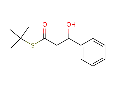 Molecular Structure of 42479-99-2 (Benzenepropanethioic acid, b-hydroxy-, S-(1,1-dimethylethyl) ester)