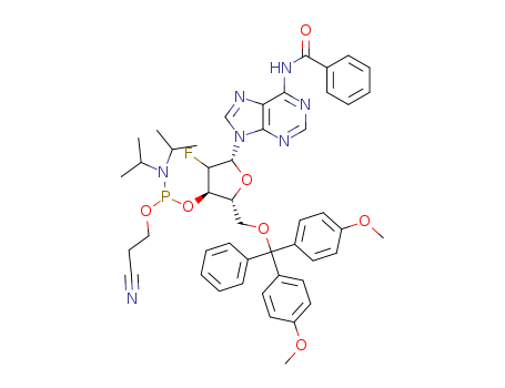N-[9-[(2R,3S,4R,5R)-5-[[Bis(4-methoxyphenyl)-phenylmethoxy]methyl]-4-[2-cyanoethoxy-[di(propan-2-yl)amino]phosphanyl]oxy-3-fluorooxolan-2-yl]purin-6-yl]benzamide