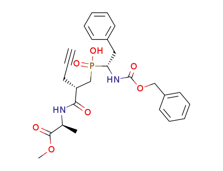 (1R)-1-{[(benzyloxy)carbonyl]amino}-2-phenylethyl[(2S)-2-({[(1S)-2-methoxy-1-methyl-2-oxoethyl]amino}carbonyl)pent-4-ynyl]phosphinic acid