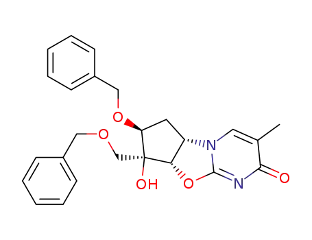 (5aS,7S,8S,8aS)-7-Benzyloxy-8-benzyloxymethyl-8-hydroxy-3-methyl-6,7,8,8a-tetrahydro-5aH-cyclopenta[4,5]oxazolo[3,2-a]pyrimidin-2-one