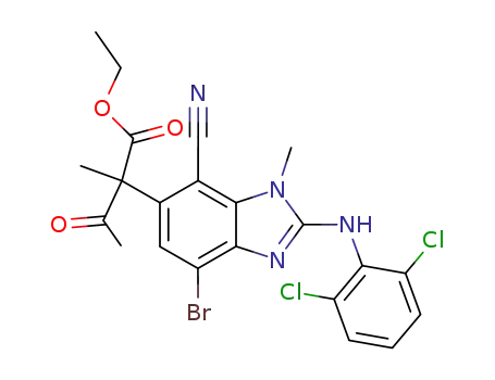 2-[7-bromo-4-cyano-2-(2,6-dichlorophenylamino)-3-methyl-3H-benzimidazol-5-yl]-2-methyl-3-oxobutyric acid ethyl ester