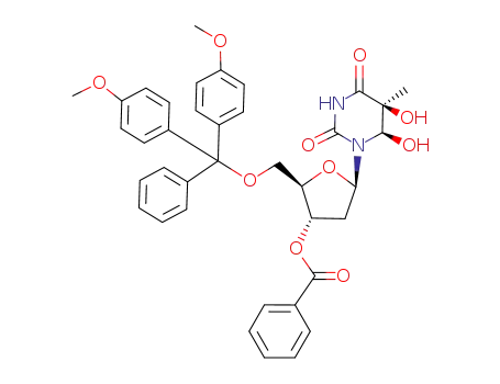 Thymidine,
5'-O-[bis(4-methoxyphenyl)phenylmethyl]-5,6-dihydro-5,6-dihydroxy-,
3'-benzoate, (5S,6R)-