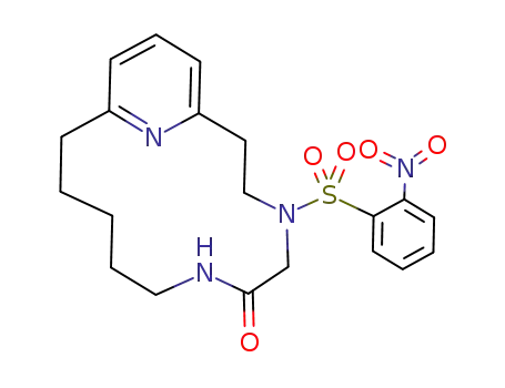 Molecular Structure of 404034-84-0 (4,7,17-Triazabicyclo[11.3.1]heptadeca-1(17),13,15-trien-6-one,
4-[(2-nitrophenyl)sulfonyl]-)