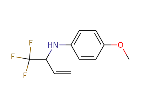 Molecular Structure of 587855-78-5 (Benzenamine, 4-methoxy-N-[1-(trifluoromethyl)-2-propenyl]-)