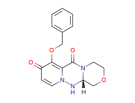 Molecular Structure of 1370250-39-7 ((R)-7-(benzyloxy)-6,8-dioxo-1,3,4,6,8,12a-hexahydro-12H-[1,4]oxaazino[3,4-c]pyridino[2,1-f][1,2,4]triazine)