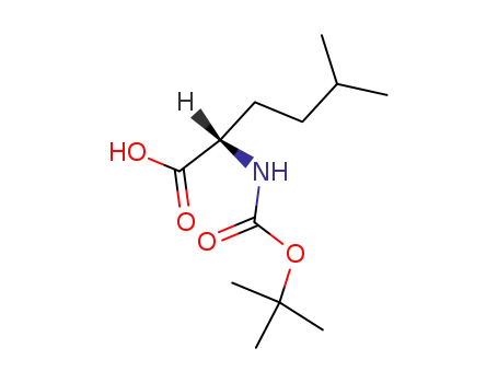 Molecular Structure of 208522-10-5 ((R)-2-(tert-butoxycarbonylamino)-5-methylhexanoic acid)