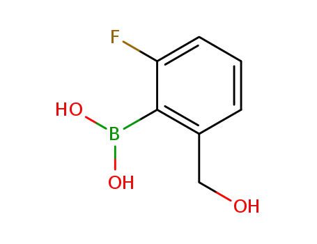 Molecular Structure of 1246633-54-4 (2-Fluoro-6-(hydroxymethyl)phenylboronic acid)
