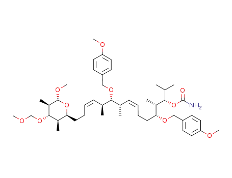 8,13-Hexadecadien-3-ol,
5,11-bis[(4-methoxyphenyl)methoxy]-2,4,10,12-tetramethyl-16-[(2S,3R,
4S,5R,6R)-tetrahydro-6-methoxy-4-(methoxymethoxy)-3,5-dimethyl-2H-
pyran-2-yl]-, carbamate, (3S,4S,5R,8Z,10S,11R,12S,13Z)-