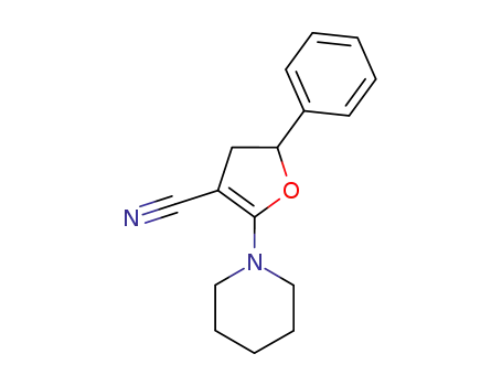 Molecular Structure of 203569-65-7 (3-Furancarbonitrile, 4,5-dihydro-5-phenyl-2-(1-piperidinyl)-)