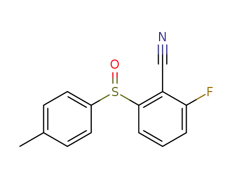 Molecular Structure of 348169-00-6 (2-fluoro-6-(toluene-4-sulfinyl)-benzonitrile)