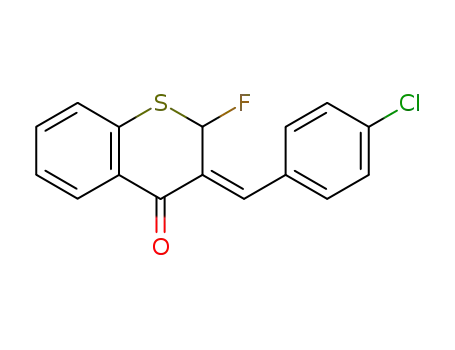 Molecular Structure of 374551-05-0 ((E)-3-(4-chlorobenzylidene)-2,3-dihydro-2-fluorothiochroman-4-one)