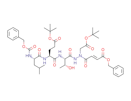3-(<i>N</i>'-{2-[2-(2-benzyloxycarbonylamino-4-methyl-pentanoylamino)-4-<i>tert</i>-butoxycarbonyl-butyrylamino]-3-hydroxy-butyryl}-<i>N</i>-<i>tert</i>-butoxycarbonylmethyl-hydrazinocarbonyl)-acrylic acid benzyl ester