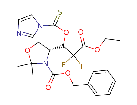 (R)-benzyl 4-(1-(1H-imidazole-1(R/S)-carbonothioyloxy)-3-ethoxy-2,2-difluoro-3-oxopropyl)-2,2-dimethyloxazolidine-3-carboxylate