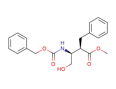 Molecular Structure of 349148-38-5 ((2R,3S)-2-benzyl-3-(benzyloxycarbonylamino)-4-hydroxybutanoic acid methyl ester)
