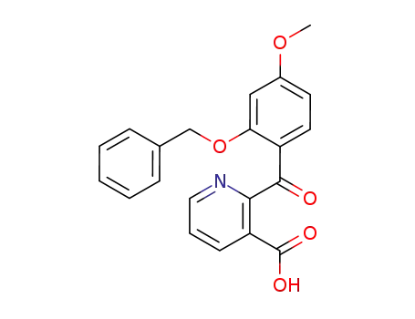 Molecular Structure of 164463-34-7 (3-Pyridinecarboxylic acid, 2-[4-methoxy-2-(phenylmethoxy)benzoyl]-)