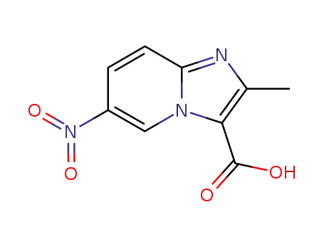 Molecular Structure of 81438-61-1 (2-methyl-6-nitroimidazo[1,2-a]pyridine-3-carboxylic acid)