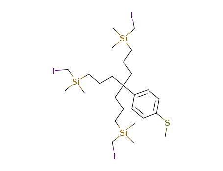 1-{4-(iodomethyl-dimethyl-silanyl)-1,1-bis-[3-(iodomethyl-dimethyl-silanyl)-propyl]-butyl}-4-methylsulfanyl-benzene