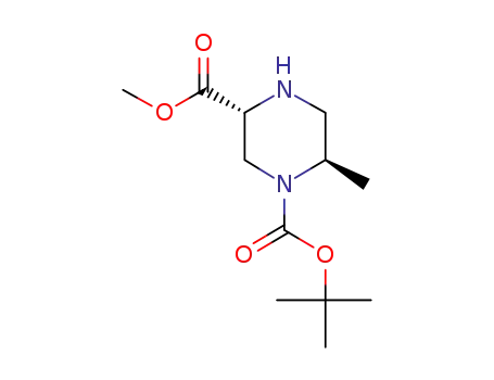 Molecular Structure of 2349395-78-2 (1-tert-butyl 3-methyl (3R,6R)-6-methylpiperazine-1,3-dicarboxylate)