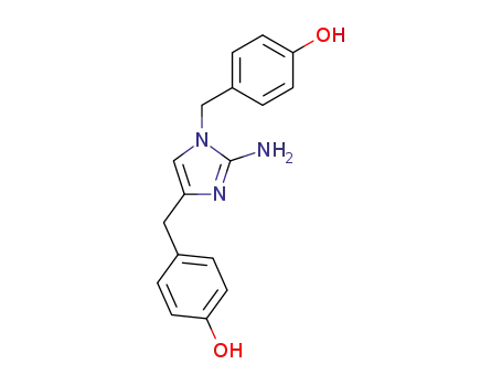 Molecular Structure of 110189-02-1 (Phenol,4,4'-[(2-amino-1H-imidazole-1,4-diyl)bis(methylene)]bis-)