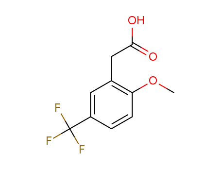 Molecular Structure of 1000523-82-9 (2-METHOXY-5-(TRIFLUOROMETHYL)PHENYLACETIC ACID)