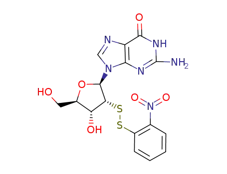 Molecular Structure of 603112-58-9 (Guanosine, 2'-deoxy-2'-[(2-nitrophenyl)dithio]-)