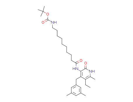 {9-[4-(3,5-dimethyl-benzyl)-5-ethyl-6-methyl-2-oxo-1,2-dihydro-pyridin-3-ylcarbamoyl]-nonyl}-carbamic acid <i>tert</i>-butyl ester
