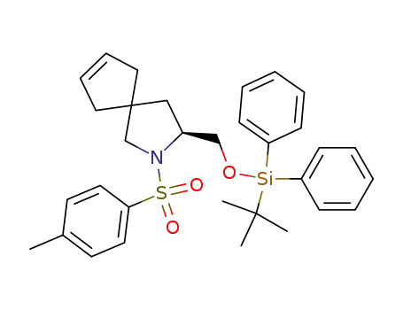 2-Azaspiro[4.4]non-7-ene,
3-[[[(1,1-dimethylethyl)diphenylsilyl]oxy]methyl]-2-[(4-methylphenyl)sulfon
yl]-, (3S)-