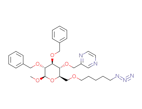 2-[(2R,3R,4S,5R,6R)-2-(5-Azido-pentyloxymethyl)-4,5-bis-benzyloxy-6-methoxy-tetrahydro-pyran-3-yloxymethyl]-pyrazine