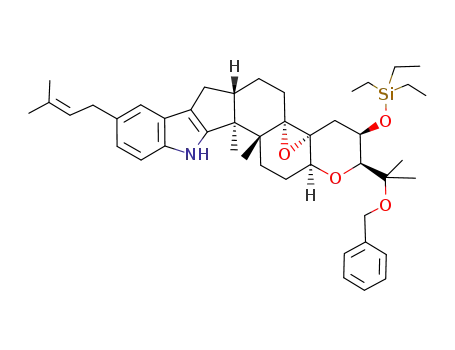 (-)-(2S,3R,4aR,5aS,13bS,13cR,15aS)-2-[1-(benzyloxy)-1-methylethyl]-3,4,5,6,7,7a,8,13,13b,13c,14,15,15a-dodecahydro-13b,13c-dimethyl-10-(3-methylbut-2-enyl)-3-[(triethylsilyl)oxy]-2H-oxireno[2'',3'':4a',5'][1]benzopyrano[5'6':6,7]indeno[1,2-b]indole