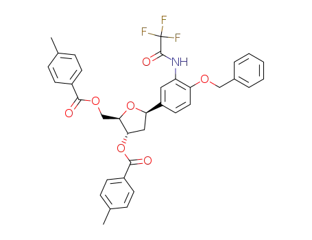 O-benzyl-2-trifluoroacetamido-4-(1,2-dideoxy-3,5-O-ditoluoyl-β-D-ribofuranos-1-yl)-phenol