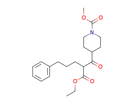 Molecular Structure of 439944-54-4 (ethyl 3-(1-methoxycarbonyl-4-piperidyl)-3-oxo-2-(3-phenylpropyl)propionate)