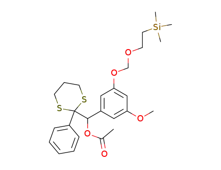 (+/-)-acetic acid [3-methoxy-5-(2-trimethylsilanylethoxymethoxy)phenyl](2-phenyl[1,3]dithian-2-yl)methyl ester