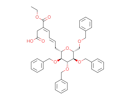 7-(2,3,4,6-tetra-O-benzyl-β-D-glucopyranos-1-yl)-3-ethoxycarbonyl-hepta-3,5-dienoic acid