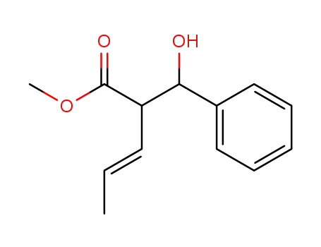 Molecular Structure of 99683-26-8 ((E)-methyl 2-(1-hydroxybenzyl)pent-3-enoate)