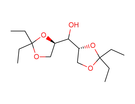 Molecular Structure of 457630-79-4 (Bis-((R)-2,2-diethyl-[1,3]dioxolan-4-yl)-methanol)