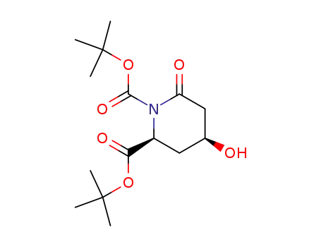 Molecular Structure of 653589-16-3 (1,2-Piperidinedicarboxylic acid, 4-hydroxy-6-oxo-,
bis(1,1-dimethylethyl) ester, (2S,4S)-)