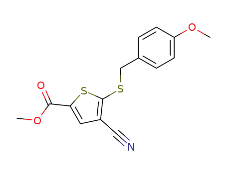 methyl 4-cyano-5-[(4-methoxyphenyl)methylthio]thiophene-2-carboxylate