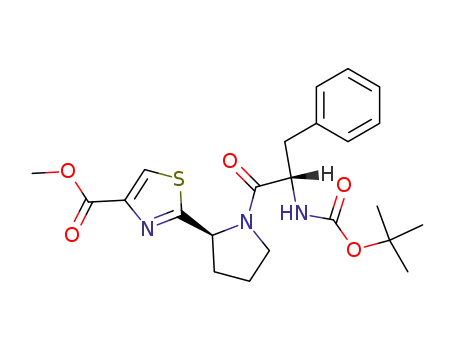 4-Thiazolecarboxylic acid,
2-[(2S)-1-[(2S)-2-[[(1,1-dimethylethoxy)carbonyl]amino]-1-oxo-3-phenyl
propyl]-2-pyrrolidinyl]-, methyl ester