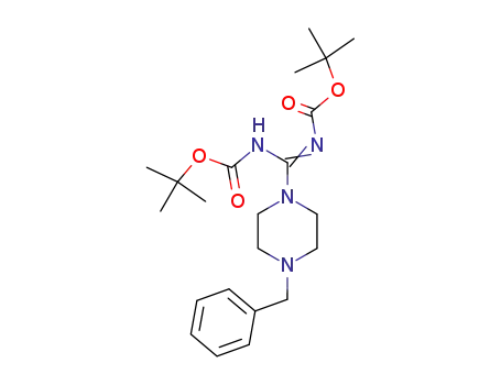 Molecular Structure of 400785-59-3 (4-benzyl-piperazine-1-N,N'-bis(tert-butoxycarbonyl)carboxamidine)